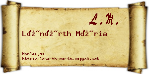 Lénárth Mária névjegykártya