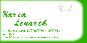 maria lenarth business card